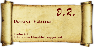 Domoki Rubina névjegykártya